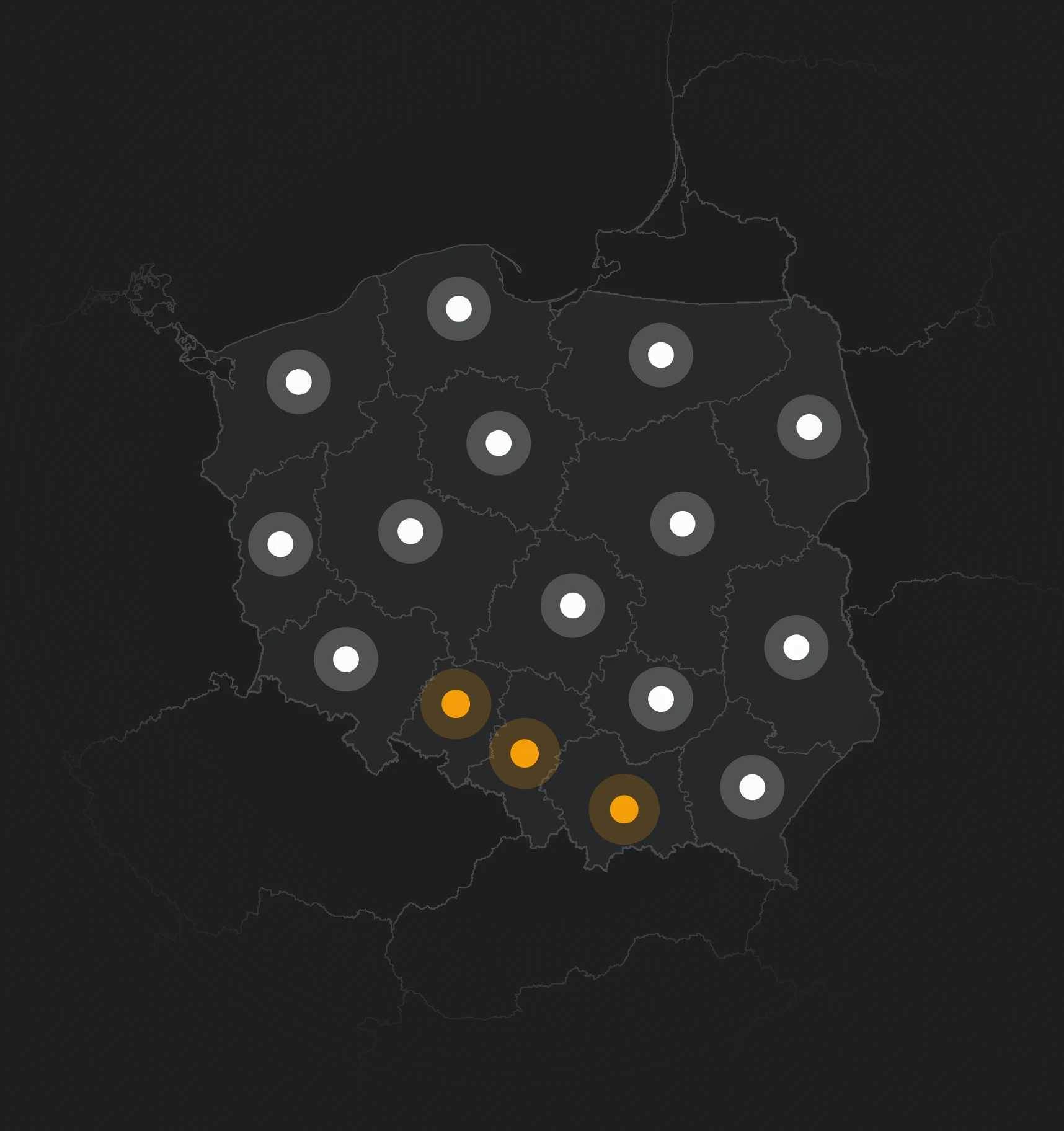 Działamy w całej Polsce&nbsp;z szczególnym uwzględnieniem Śląska&nbsp;i Małopolski